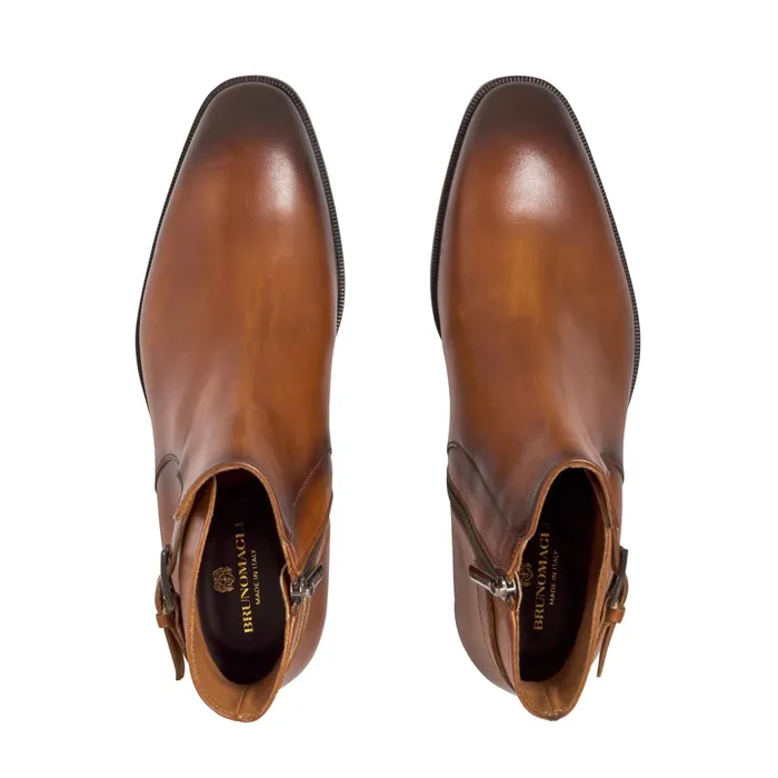 Men Bruno Magli Boots Angiolini Leather Dress Boot 8211 Cognac
