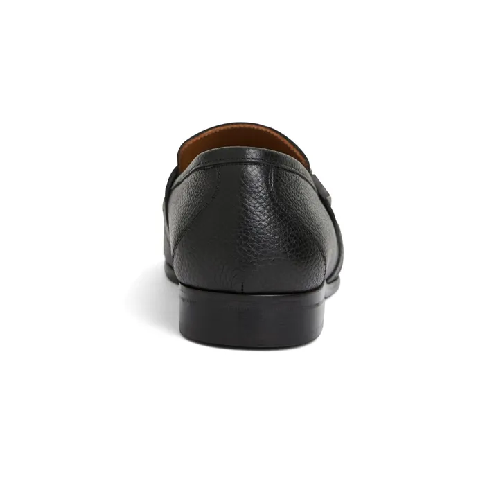 Men Bruno Magli Casual Shoes Arlo Slip On Side Bit Loafer Black Leather