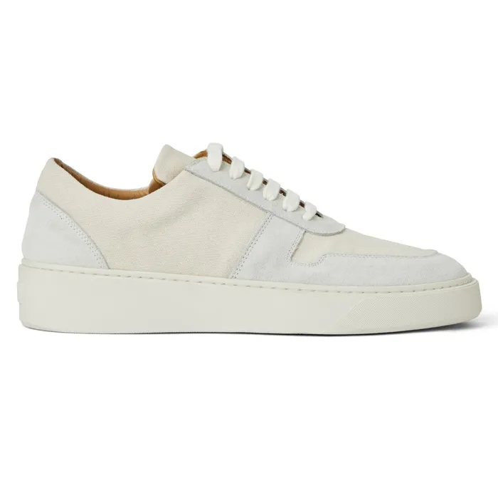 Men Bruno Magli Casual Shoes Darian Sneaker Off White Canvas
