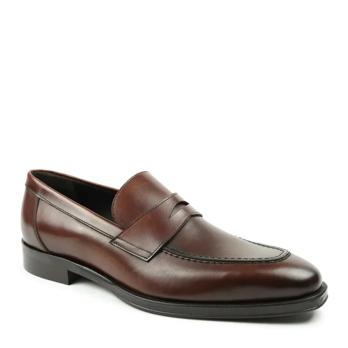 Men Bruno Magli Casual Shoes Nathan Penny Loafer 8211 Rust