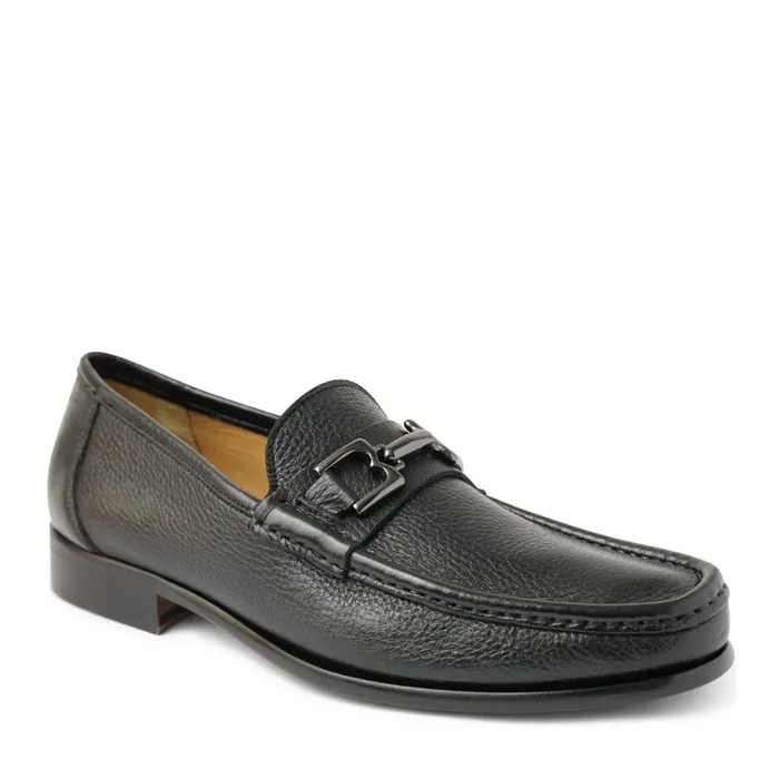 Men Bruno Magli Casual Shoes Trieste Classic Leather Moccasin 8211 Black Cervo