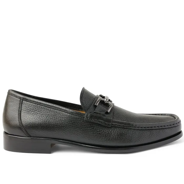 Men Bruno Magli Casual Shoes Trieste Classic Leather Moccasin 8211 Black Cervo