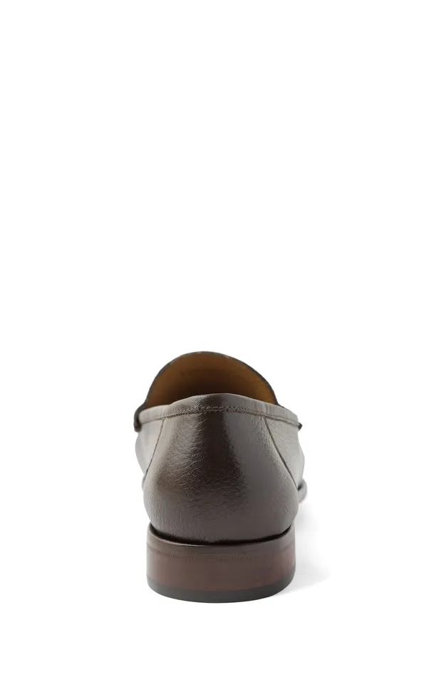 Men Bruno Magli Casual Shoes Trieste Classic Leather Moccasin 8211 Dark Brown Cervo