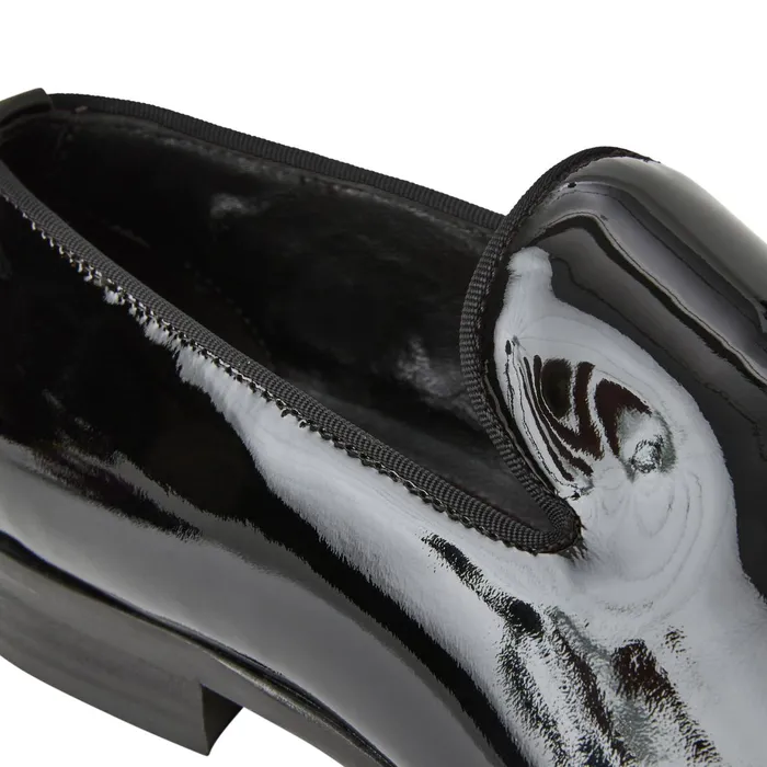 Men Bruno Magli Dress Shoes Danilo ALine Patent Leather Smoking SlipperBlack