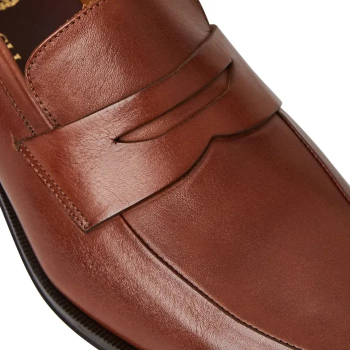Men Bruno Magli Dress Shoes Maioco Slip On Loafer Cognac Leather