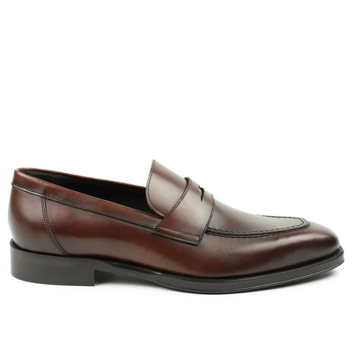 Men Bruno Magli Dress Shoes Nathan Penny Loafer 8211 Rust