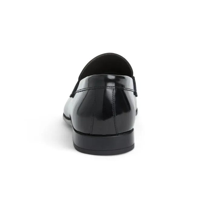 Men Bruno Magli Dress Shoes Saffo Slip On Black Bit Loafer Black Leather