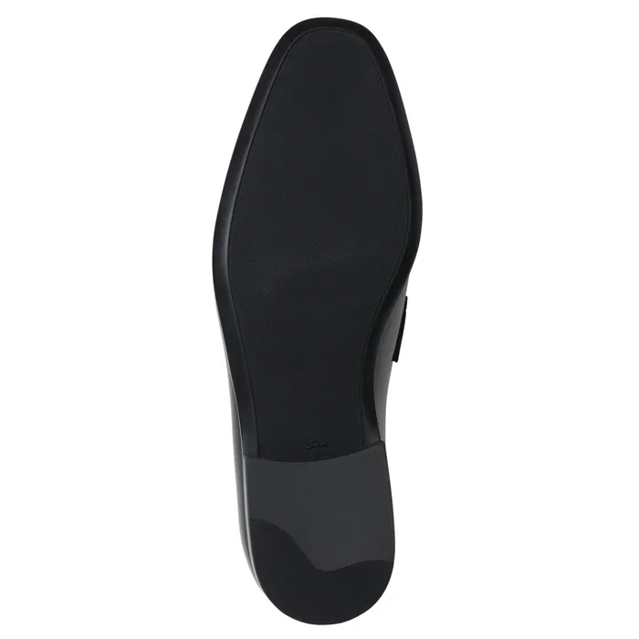 Men Bruno Magli Dress Shoes Saffo Slip On Black Bit Loafer Black Leather