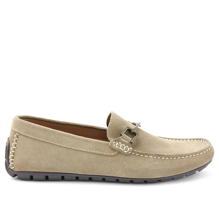 Men Bruno Magli Dress Shoes Xander Suede Driving Moccasin 8211 Taupe