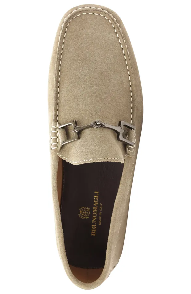 Men Bruno Magli Dress Shoes Xander Suede Driving Moccasin 8211 Taupe