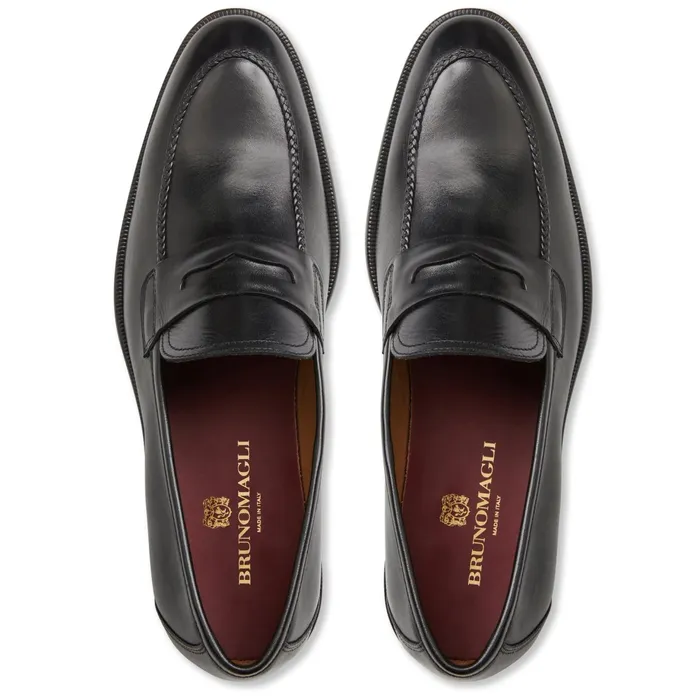 Men Bruno Magli Loafers and Slipons Arden Braided Leather LoaferBlack