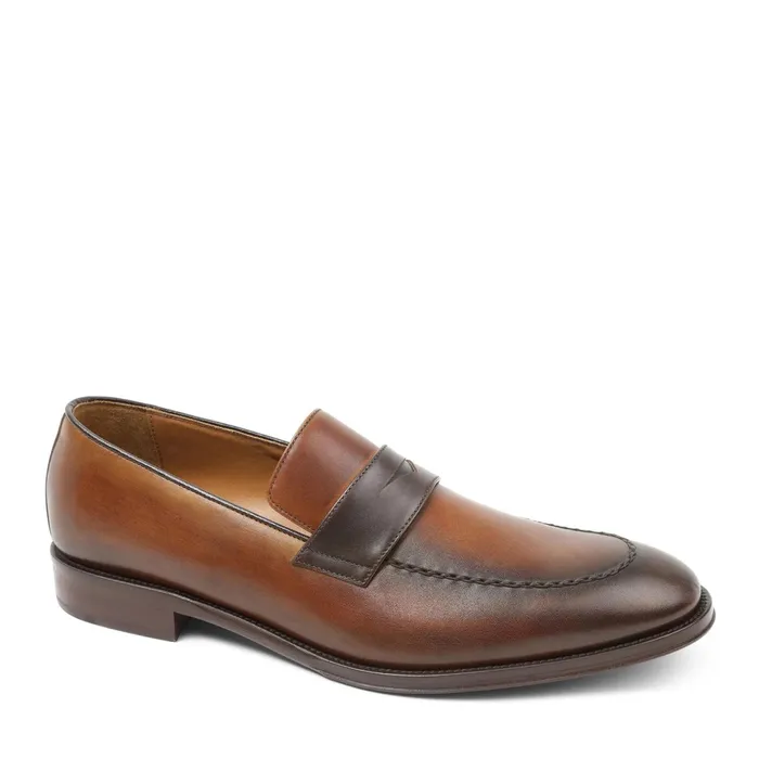 Men Bruno Magli Loafers and Slipons Arezzo Burnished Penny Loafer 8211 CognacDark Brown