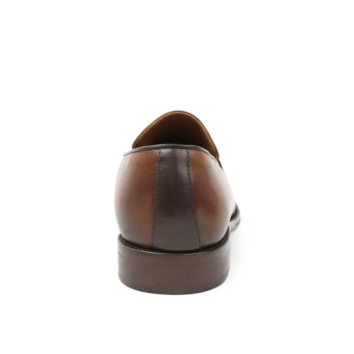 Men Bruno Magli Loafers and Slipons Arezzo Burnished Penny Loafer 8211 CognacDark Brown