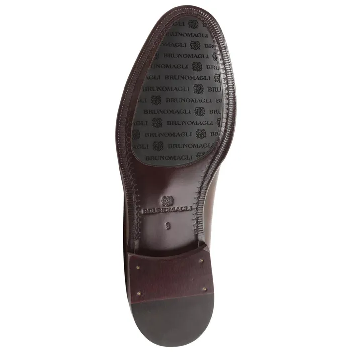 Men Bruno Magli Loafers and Slipons Arezzo Burnished Penny Loafer 8211 CognacDark Brown