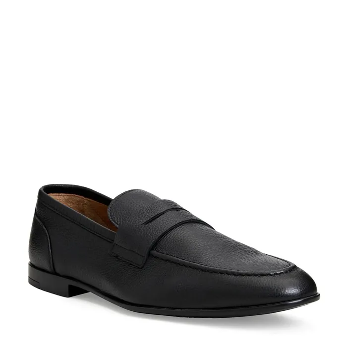 Men Bruno Magli Loafers and Slipons LASTRA SLIPON LEATHER LOAFERBLACK