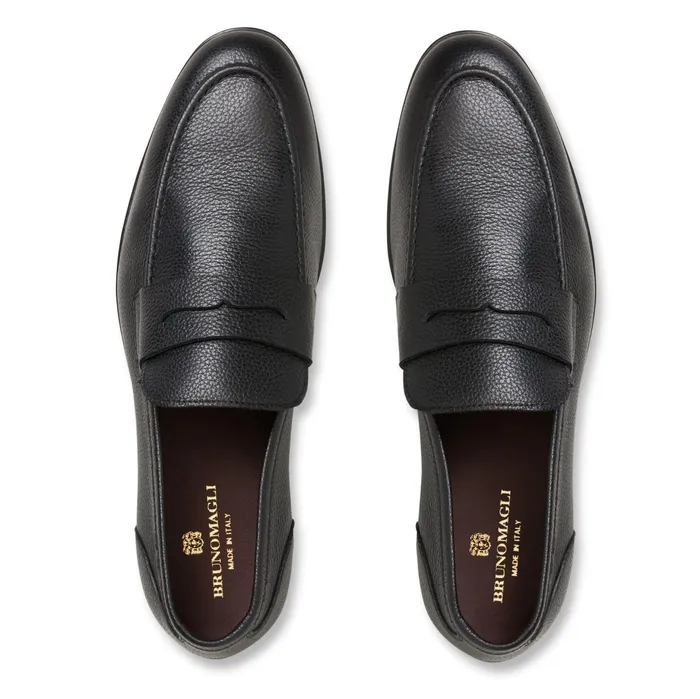 Men Bruno Magli Loafers and Slipons LASTRA SLIPON LEATHER LOAFERBLACK