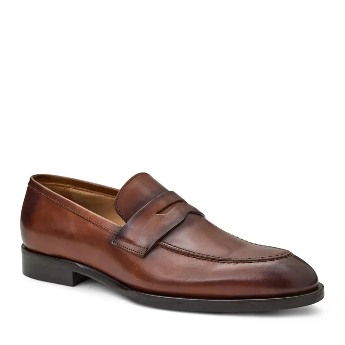 Men Bruno Magli Loafers and Slipons Payton Burnished Penny LoaferCognac