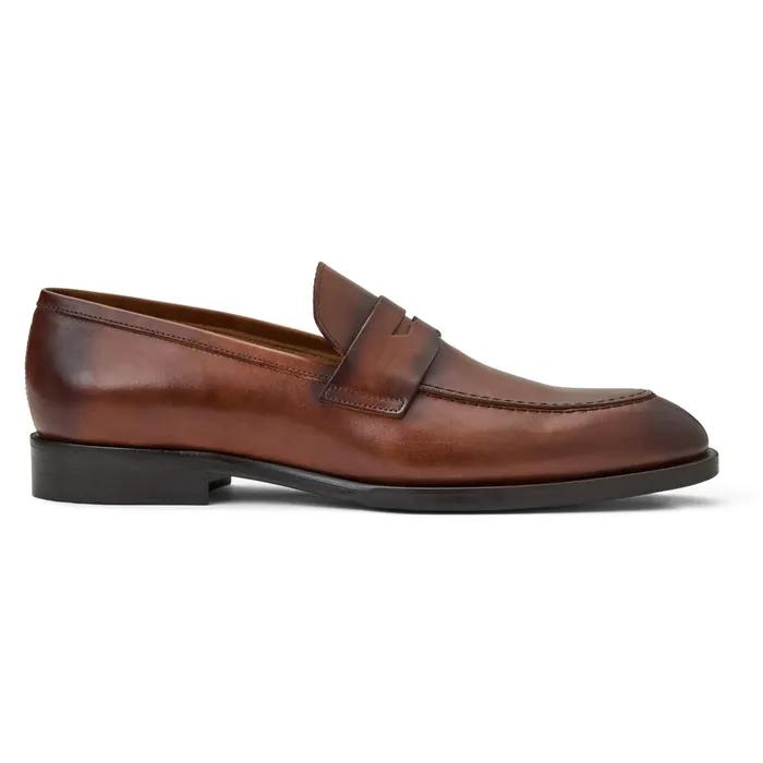 Men Bruno Magli Loafers and Slipons Payton Burnished Penny LoaferCognac