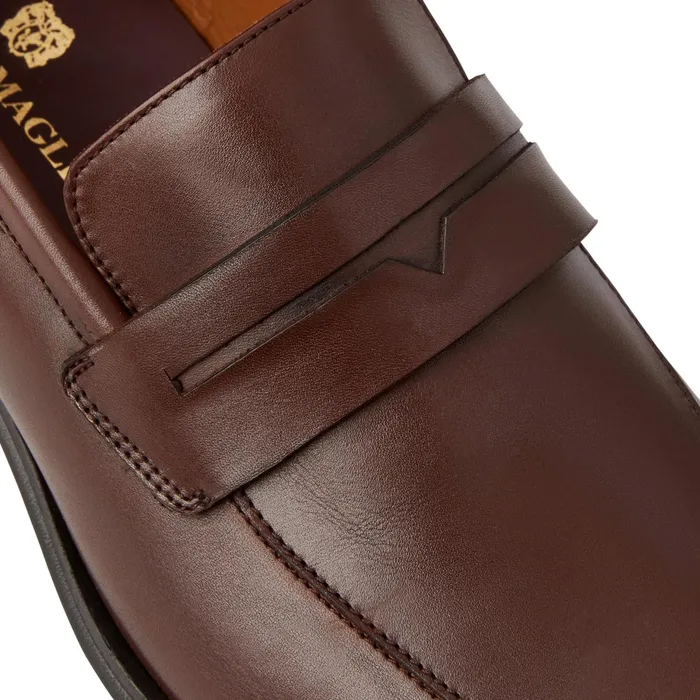 Men Bruno Magli Loafers and Slipons Raging Leather Penny Loafer Cognac