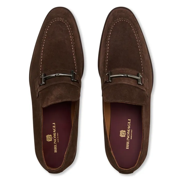 Men Bruno Magli Loafers and Slipons Sante Double Gore Classic Bit LoaferBrown Suede Men Bruno Magli Loafers and Slipons Sante Double Gore Classic Bit LoaferBrown Suede