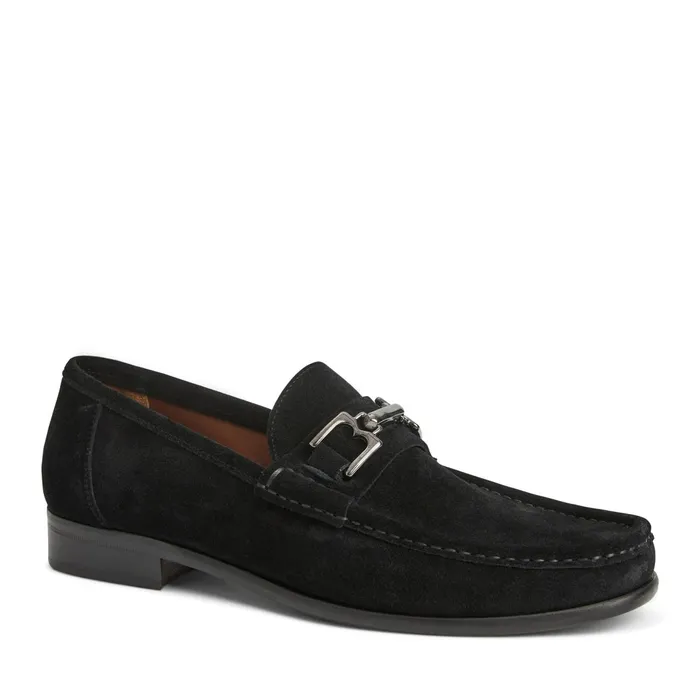 Men Bruno Magli Loafers and Slipons Trieste Classic Suede Loafer Black Suede