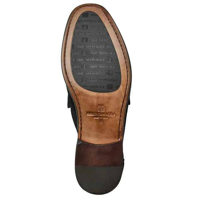 Men Bruno Magli Loafers and Slipons Trieste Classic Suede Loafer Black Suede