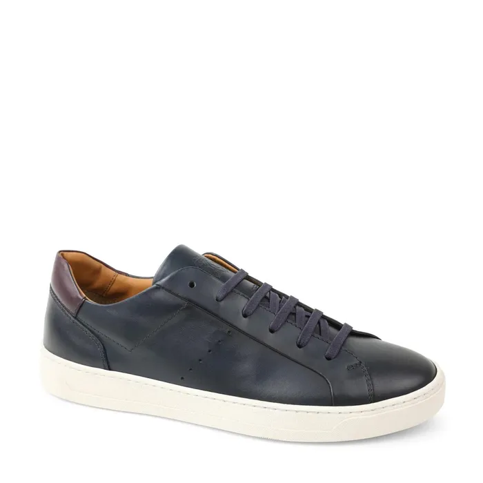Men Bruno Magli Sneakers Dante LacetoToe Leather Sneaker 8211 Navy