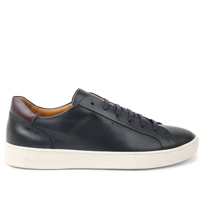 Men Bruno Magli Sneakers Dante LacetoToe Leather Sneaker 8211 Navy