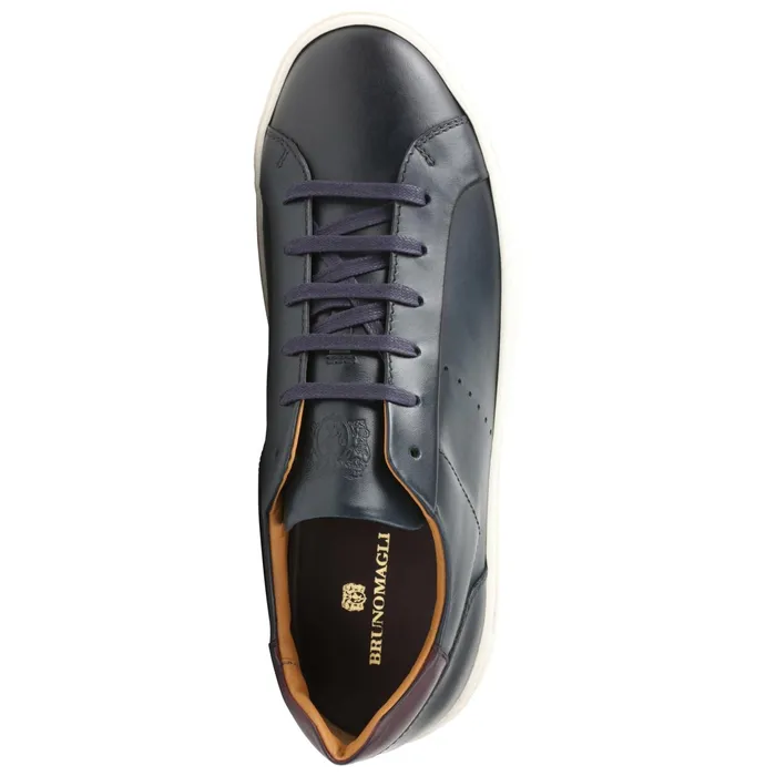 Men Bruno Magli Sneakers Dante LacetoToe Leather Sneaker 8211 Navy