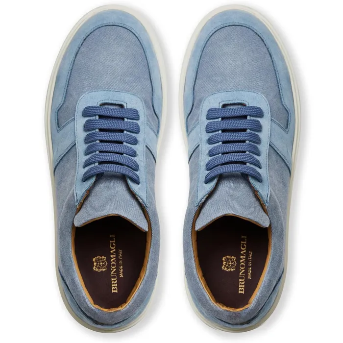 Men Bruno Magli Sneakers Darian Sneaker Light Blue Canvas