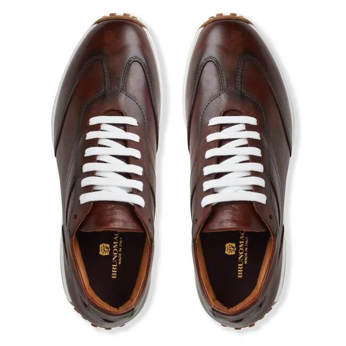 Men Bruno Magli Sneakers Duccio Mid Leather Jogger SneakerRust