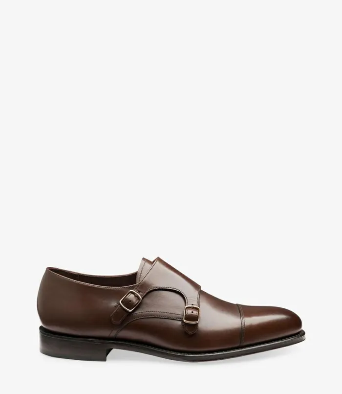 Men Cannon Dark Brown Loake Monk Shoes