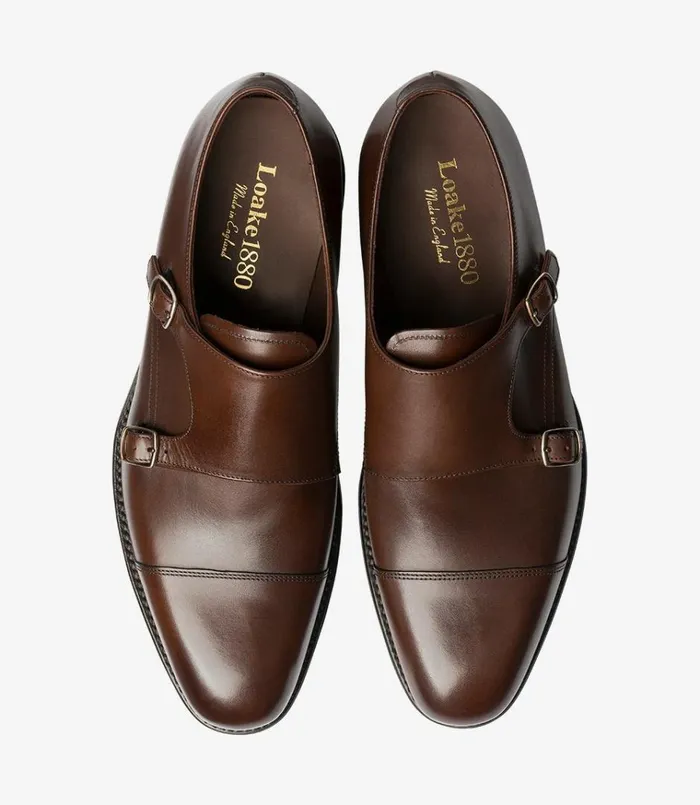 Men Cannon Dark Brown Loake Monk Shoes Men Cannon Dark Brown Loake Monk Shoes
