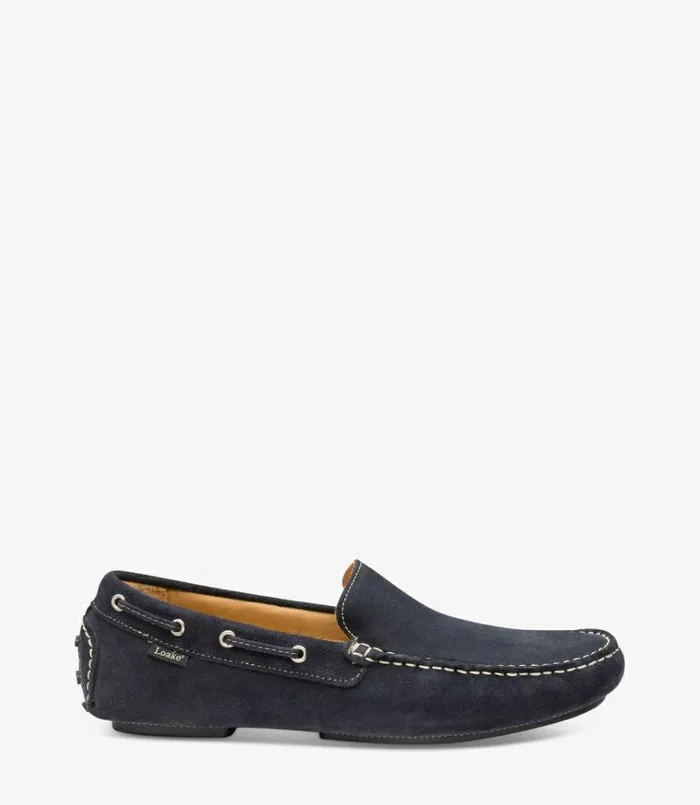 Men Donington Navy Suede Loake Loafers