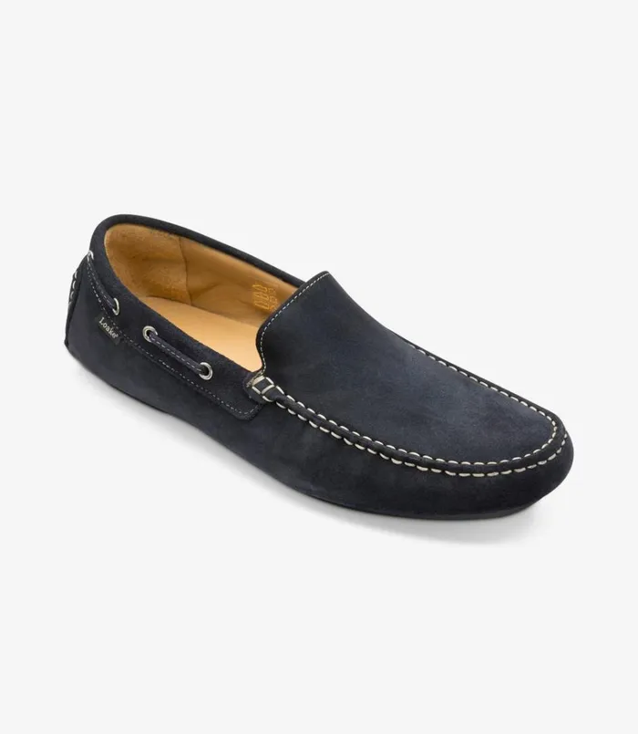 Men Donington Navy Suede Loake Loafers Men Donington Navy Suede Loake Loafers