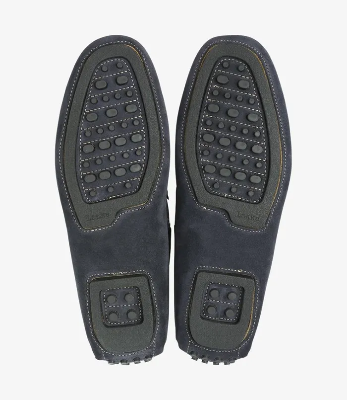 Men Donington Navy Suede Loake Loafers Men Donington Navy Suede Loake Loafers