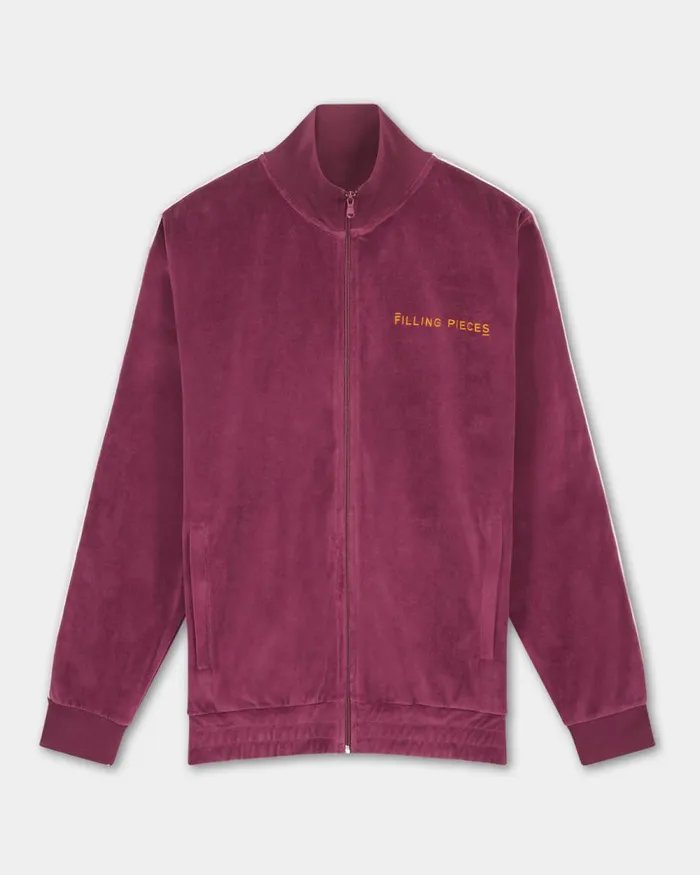 Men Filling Pieces Coats and Jackets Track Jacket Velvet Burgundy