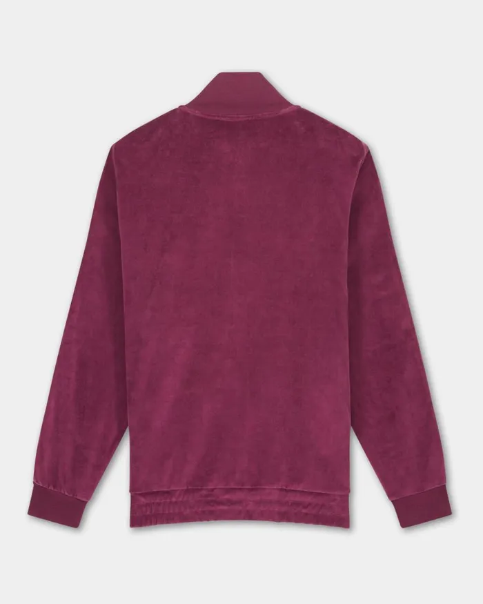 Men Filling Pieces Coats and Jackets Track Jacket Velvet Burgundy