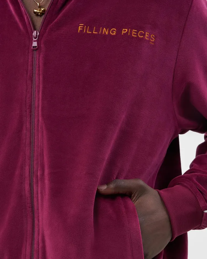 Men Filling Pieces Coats and Jackets Track Jacket Velvet Burgundy