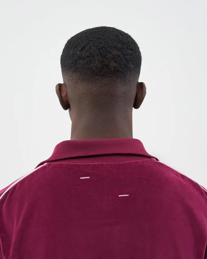 Men Filling Pieces Coats and Jackets Track Jacket Velvet Burgundy