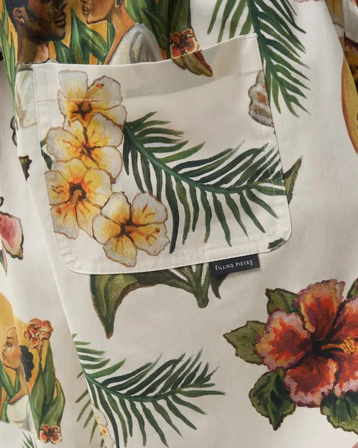 Men Filling Pieces Pants and Shorts Resort Short Parrot Print White