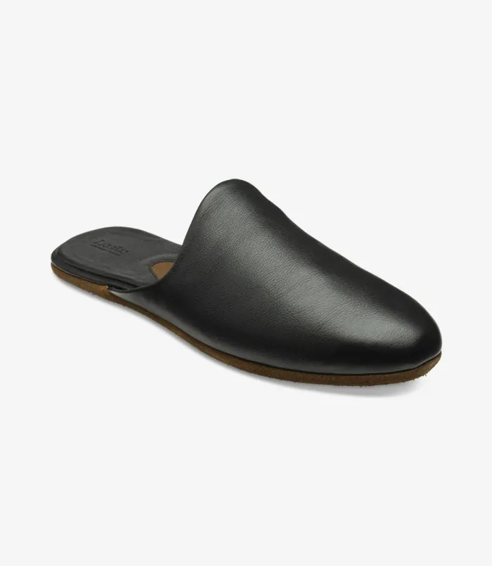 Men Garrick Slippers Black Grain Loake Slippers Men Garrick Slippers Black Grain Loake Slippers