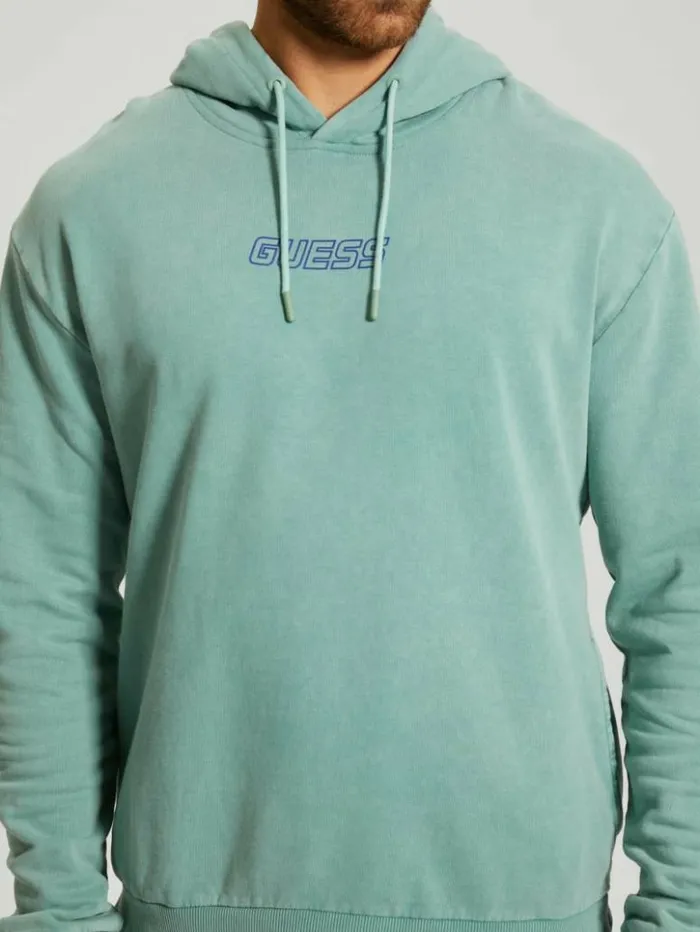 Men GUESS Hoodies and Sweaters Dargen Signature Hoodie Slick Blue