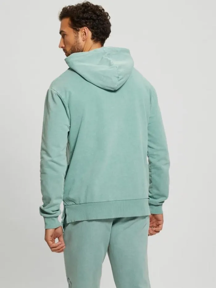 Men GUESS Hoodies and Sweaters Dargen Signature Hoodie Slick Blue