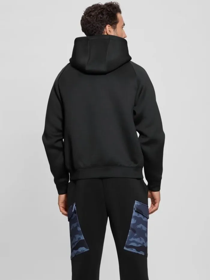 Men GUESS Hoodies and Sweaters Eco Derych Hooded Sweatshirt Black