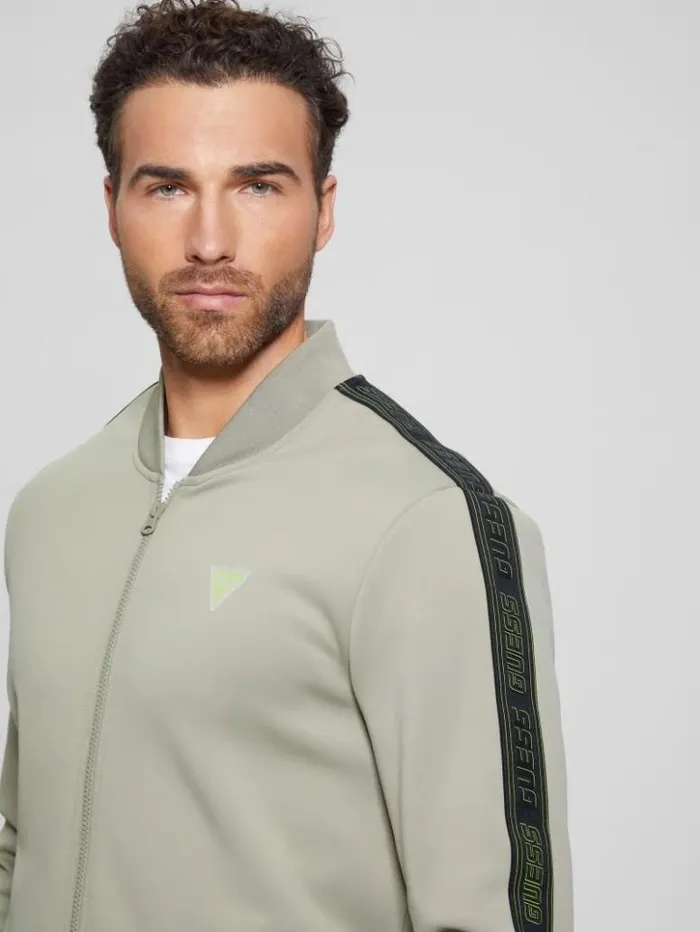 Men GUESS Hoodies and Sweaters Eco Kermit FullZip Sweatshirt Mossy Green