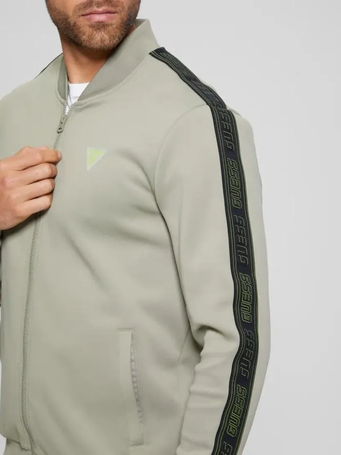 Men GUESS Hoodies and Sweaters Eco Kermit FullZip Sweatshirt Mossy Green