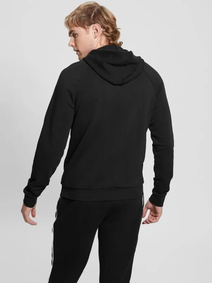 Men GUESS Hoodies and Sweaters Eco Mesh Lugh Hoodie Black