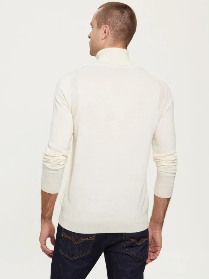 Men GUESS Hoodies and Sweaters Eco Percival Turtleneck Sweater Warm White