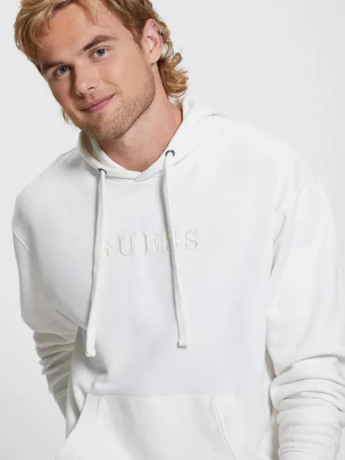 Men GUESS Hoodies and Sweaters Finch French Terry Hoodie Salt White Multi